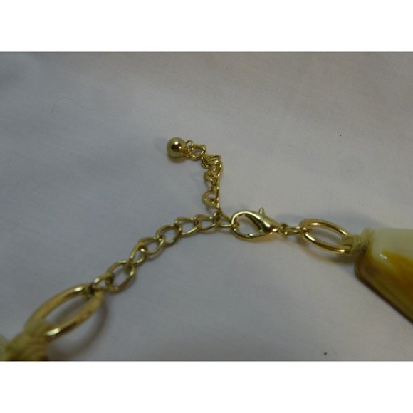 CHUNKY resin Asymmetric Stones Creamy Slag NECKLACE Adjustable 20" - Picture 5 of 5